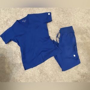 3 pairs of butter soft scrubs. Royal blue, Light blue & Gray.
